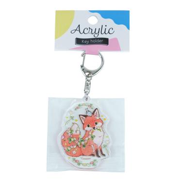 こなつ アクリルキーホルダー 狐 尻尾飾り