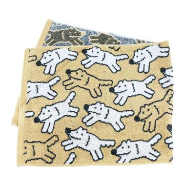 本間あきら ジャガードフェイスタオル ブラウン