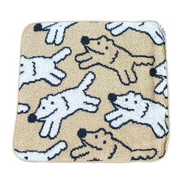 本間あきら ジャガードハンドタオル ブラウン