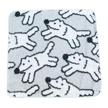 本間あきら ジャガードハンドタオル グレー