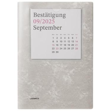 2025年9月始まり手帳 週間レフト A5 カレンダー グレー
