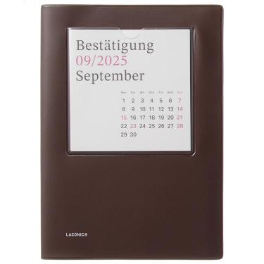 2025年9月始まり手帳 週間レフト B6 カレンダー ブラウン
