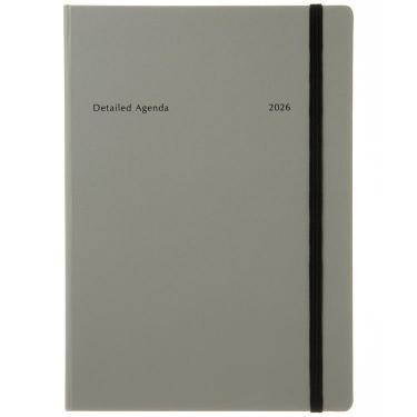 2025年12月始まり手帳 週間バーチカルレフト A5 ハードカバー グレー