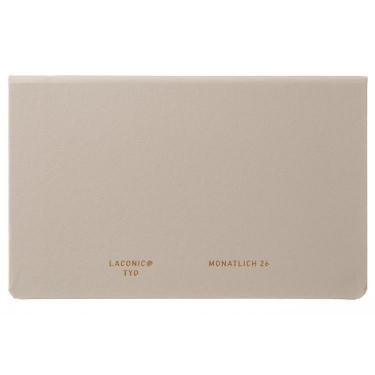 2025年12月始まり手帳 月間 A6変型 通帳サイズ ハードカバー ベージュ