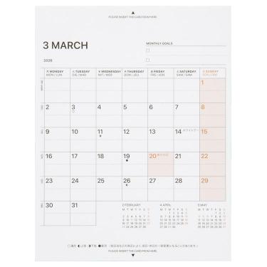 2026年3月始まり手帳 月間 A6 フィールドパッド リフィル