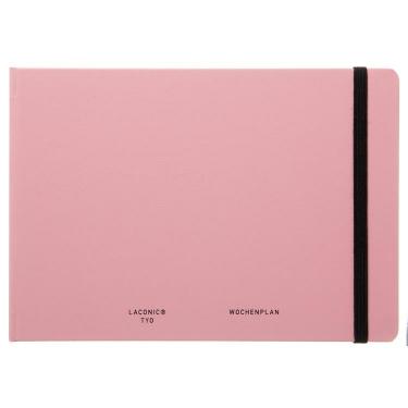 2026年9月始まり手帳 週間バーチカル B6変型 ラップトップ ハードカバー ピンク