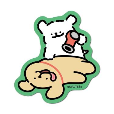 Maltese ダイカットミニステッカー ドライヤー