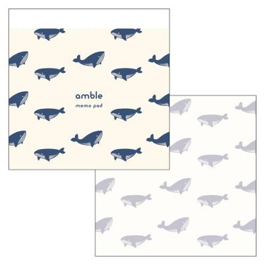 スクエアメモパッド アンブル クジラ
