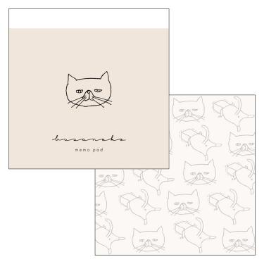 スクエアメモパッド ティックル ブサネコ