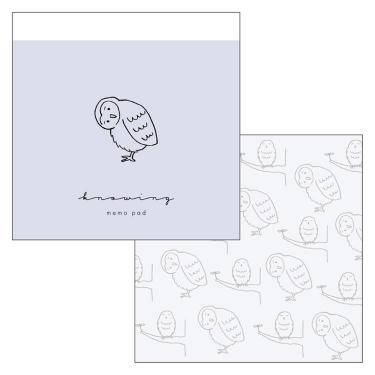 スクエアメモパッド ティックル フクロウ