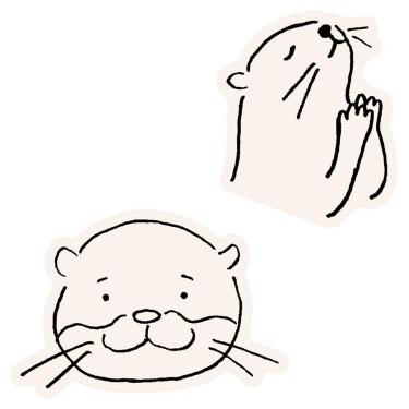 ダイカットステッカー ティックル カワウソ