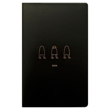 2025年10月始まり手帳 月間 B6 新書 メジェド ブラック