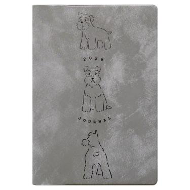 2025年10月始まり手帳 月間 B6 フルカラー ラウンドシュナウザー ライトグレー