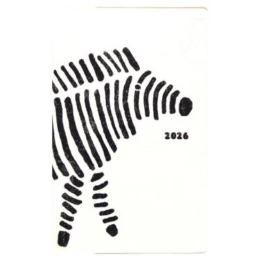 2026年1月始まり手帳 月間 B6 新書 シマウマ ホワイト