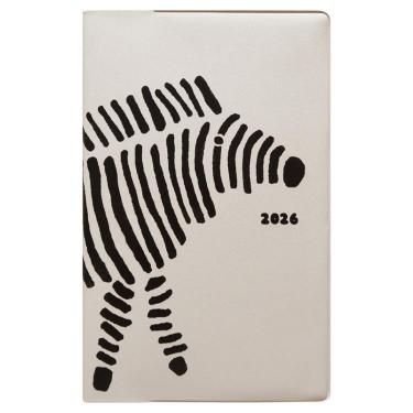 2026年1月始まり手帳 月間 B6 新書 シマウマ グレー