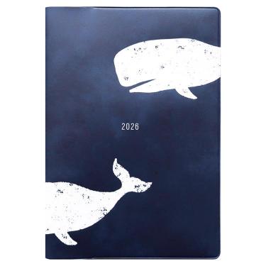 2026年1月始まり手帳 月間 B6 フルカラー クジラ オーシャンブルー