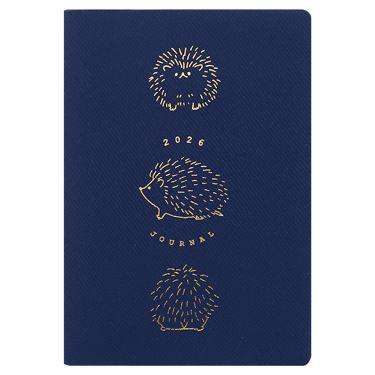 2026年1月始まり手帳 月間 B6 フルカラー ラウンドはりねずみ ネイビー