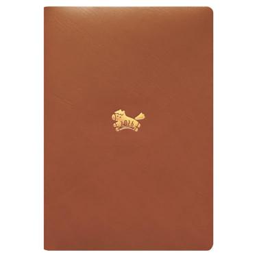 2026年1月始まり手帳 週間レフト B6 ワンポイント うま キャメル