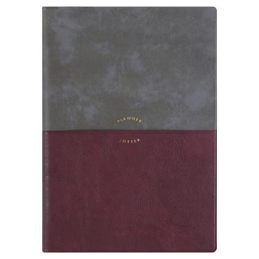 2026年1月始まり手帳 週間ブロック B6 ユニゾン グレー×ワイン