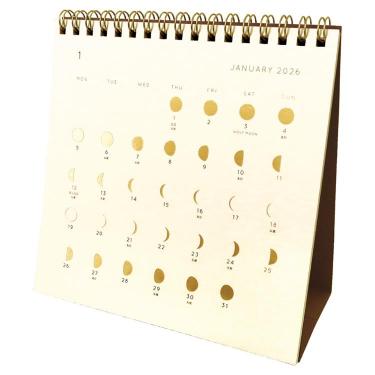 2026年1月始まりカレンダー 卓上 月の満ち欠け