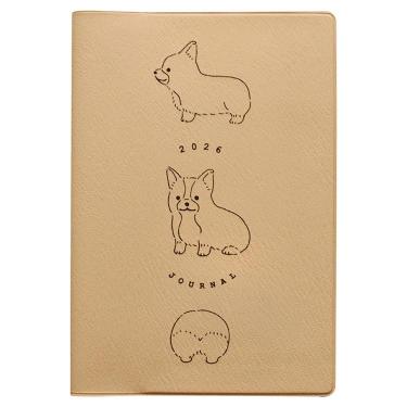 2025年10月始まり手帳 月間 B6 フルカラー ラウンドコーギー ベージュ