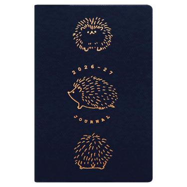 2026年4月始まり手帳 月間 B6 新書 ラウンドはりねずみ ネイビー