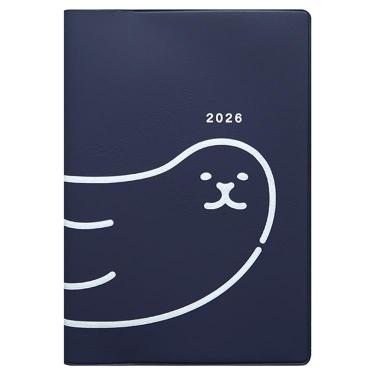 2026年4月始まり手帳 月間 B6 フルカラー アザラシ ネイビー
