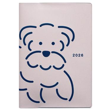 2026年4月始まり手帳 月間 B6 フルカラー シュナウザー ベージュ