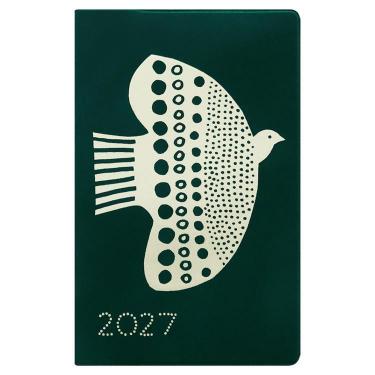 2026年10月始まり手帳 月間 新書 鳥とお花 グリーン