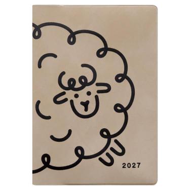 2026年10月始まり手帳 月間 B6 フルカラー ループシープ グレージュ
