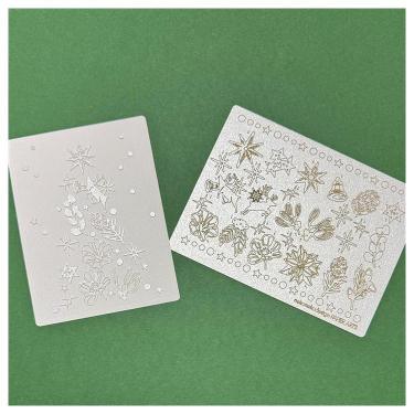 クリスマス切り絵シール レーザーカット シルバー