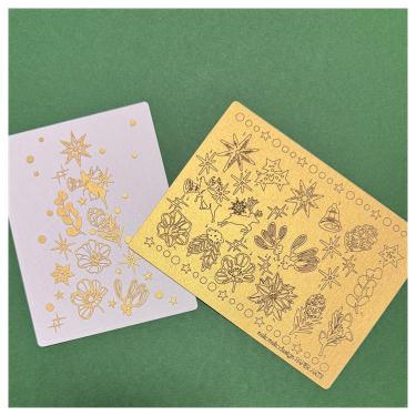 クリスマス切り絵シール レーザーカット ゴールド