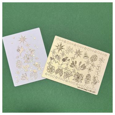 クリスマス切り絵シール レーザーカット パールクリーム