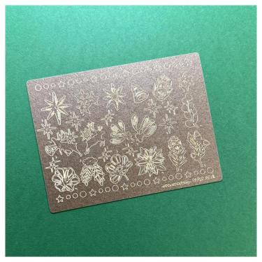 クリスマス切り絵シール レーザーカット ブロンズ