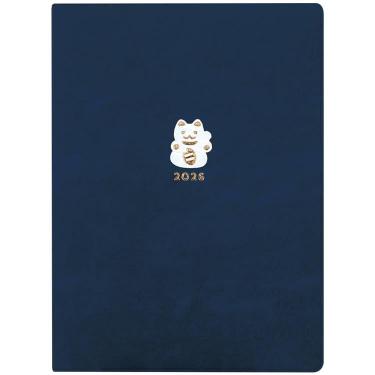 2025年10月始まり手帳 週間ブロック B6 まねきねこ ネイビー