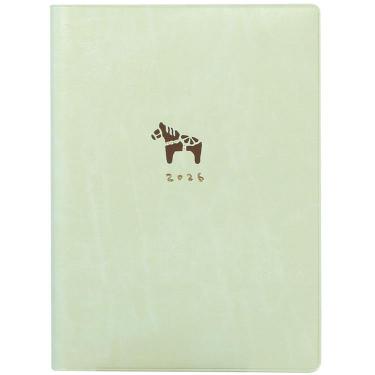 バラ売り可♪40枚セット 初期ロゴ ブラック ホログラフィック スリーブ 2026年1月始まり手帳 週間ブロック B6 ダーラナホース グリーン