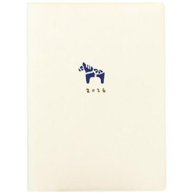 2026年1月始まり手帳 週間ブロック B6 ダーラナホース ホワイト