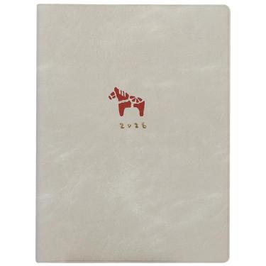 2026年1月始まり手帳 週間ブロック B6 ダーラナホース グレー