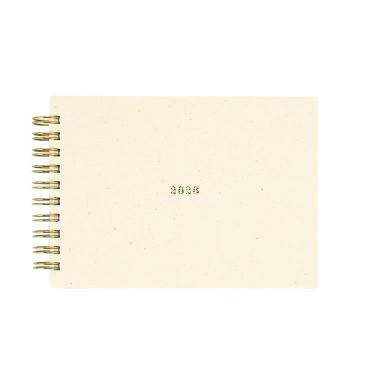 2025年12月始まり手帳 週間ブロック A6 スケッチ クリーム