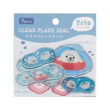 クリアフレークシール トリオ水族館 ゴマフアザラシ
