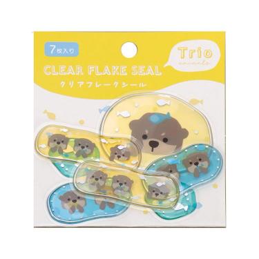 クリアフレークシール トリオ水族館 コツメカワウソ