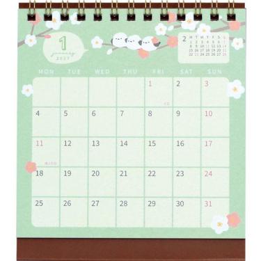 2027年1月始まりカレンダー 卓上 トリオシマエナガ