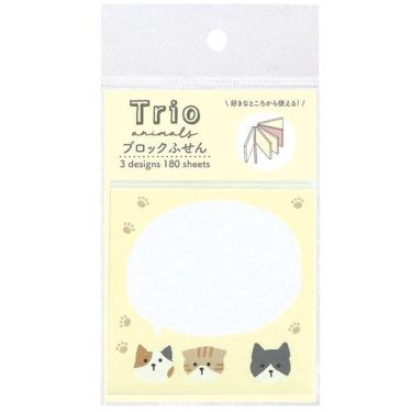 トリオ ブロックふせん ネコ