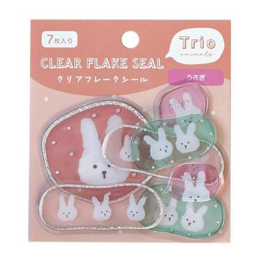 クリアフレークシール トリオ ウサギ