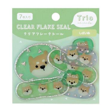クリアフレークシール トリオ シバイヌ