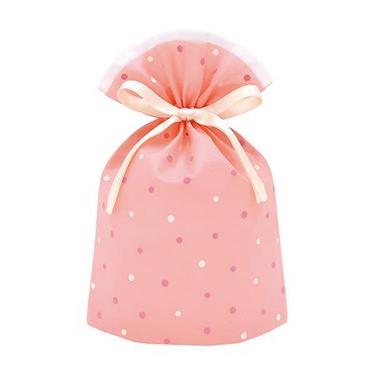 ギフトバッグ S ドット サーモンピンク