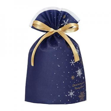 クリスマス グリーティングバッグ M スノー ネイビー