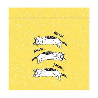 ジッパーバッグ S ゆるねこ イエロー