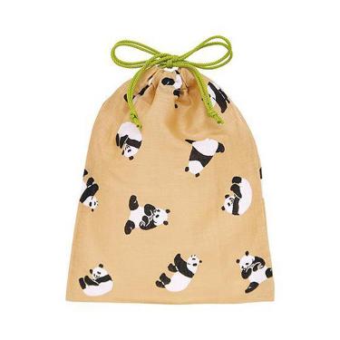 巾着袋 SS パンダ 薄茶