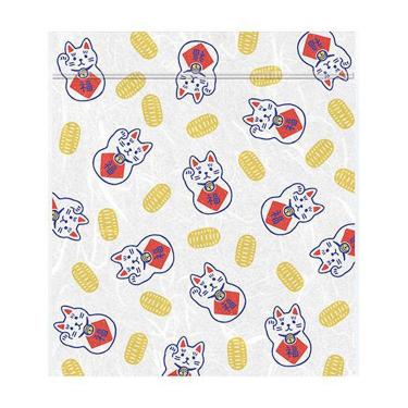 ジッパーバッグ S 和柄 猫と小判